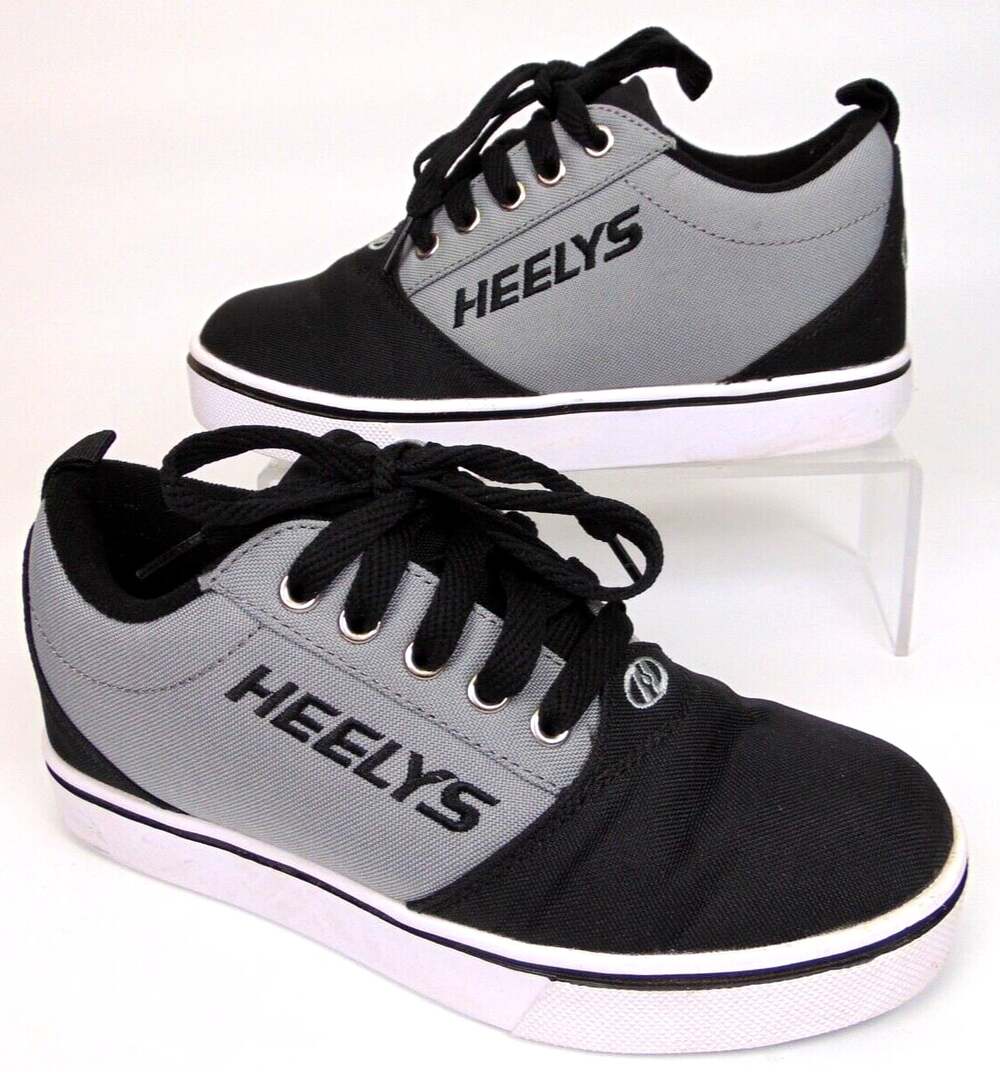 Heelys Youth‎ Pro 20 Black and Gray Canvas Skate Shoes Size YTH 1